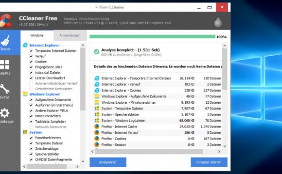 CCleaner на Windows 10